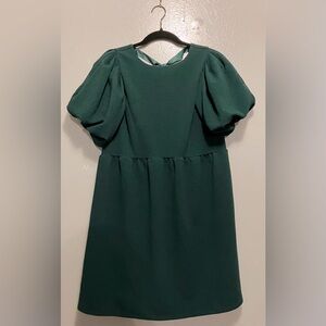 Krush She’s Not Lonely Puff Sleeve Dress - Burnt Green, Small